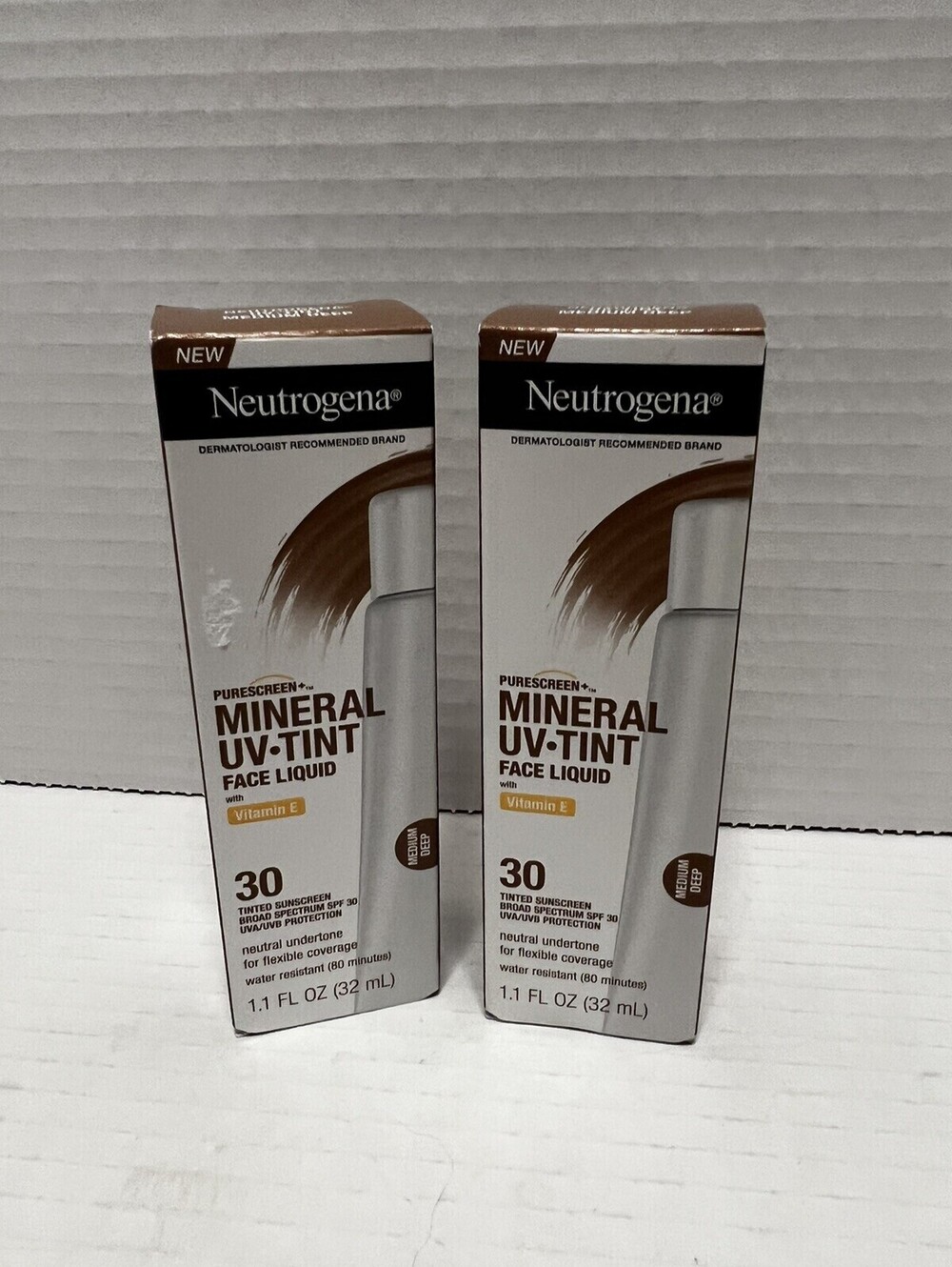 Neutrogena Purescreen+ Mineral UV Tint Face Vitamin E Medium/Deep 2 PK Exp 10/24